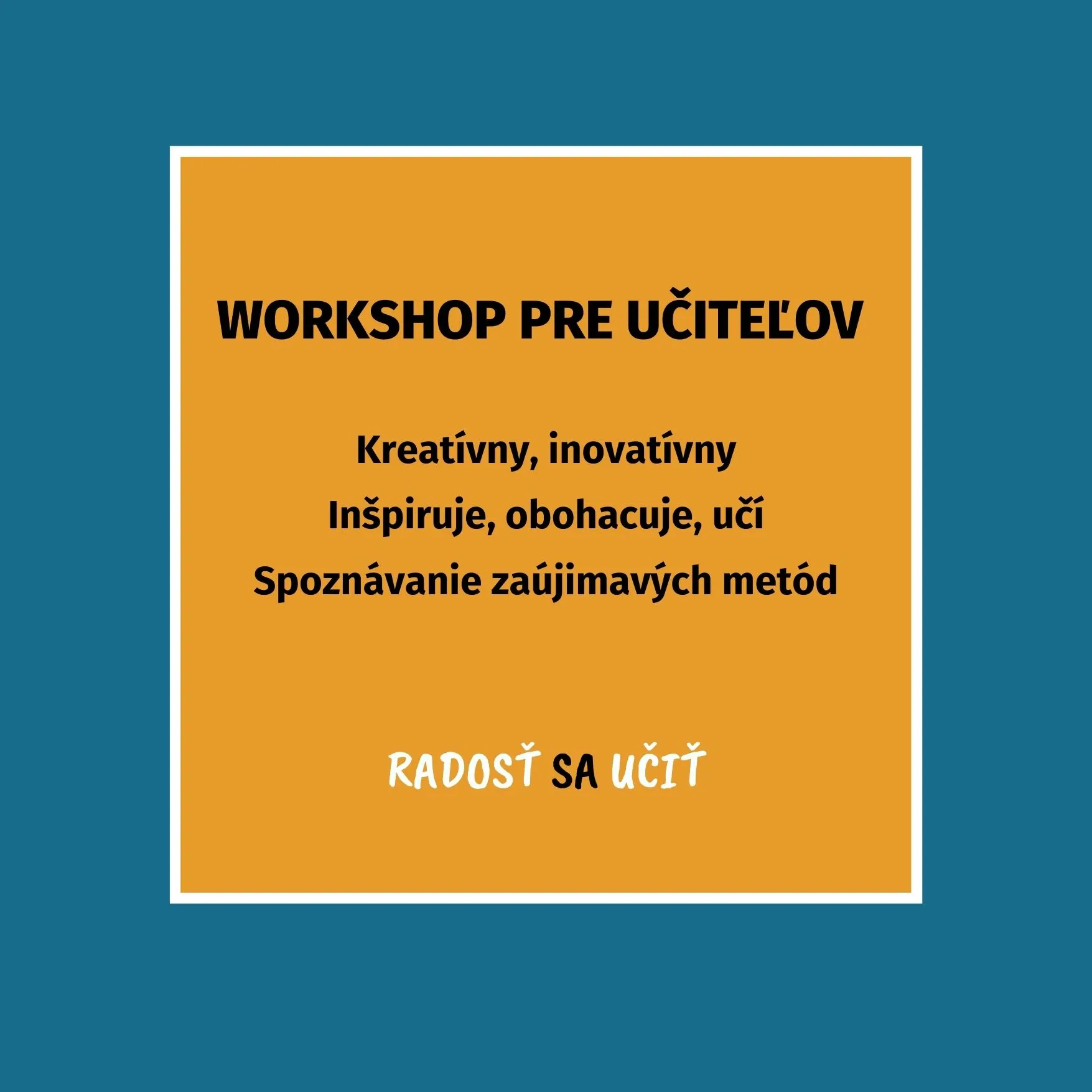 Workshop pre učiteľov program